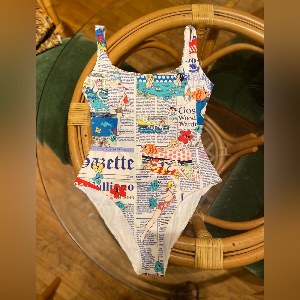 Vintage John Galliano News paper swimming suit